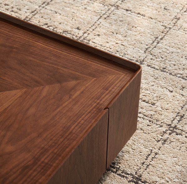 35.4-inch coffee table, square walnut wood design, suitable for living room. Walnut wood material, suitable for bedroom, living room and office