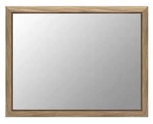 Coastal Modern White Oak Dresser Mirror - Bisque Finish Solid Wood Frame with Beveled Glass