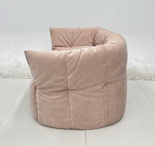 Contemporary Ruched Chenille Cloud Lounge Chair - High-Density Foam Blush Pink Armchair - Quiet Luxury Enveloping Bucket Chair