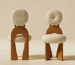 Modern Sculptural Bouclé Accent Chair