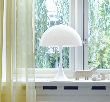 Mid-Century Space Age Dome Bedside Lamp with Metal Hardware & Acrylic Shade