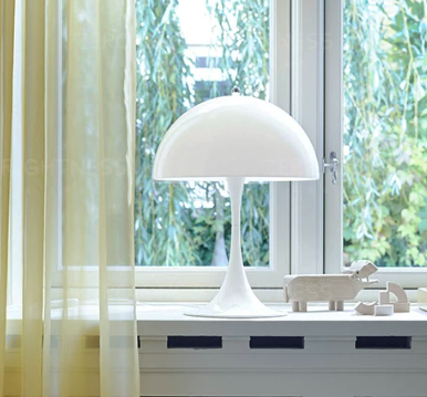 Mid-Century Space Age Dome Bedside Lamp with Metal Hardware & Acrylic Shade