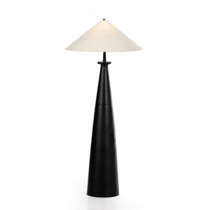 Modern Tapered Metal Floor Lamp with Fabric Shade