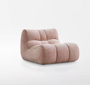 Minimalist Tufted Chenille Floor Sofa | Chubby Armless Lounge Chair