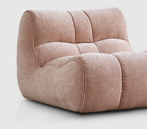 Minimalist Tufted Chenille Floor Sofa | Chubby Armless Lounge Chair