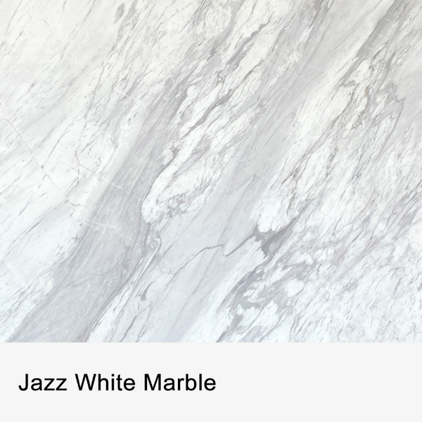 Modern Organic Marble & Slatted Wood Dining Table
