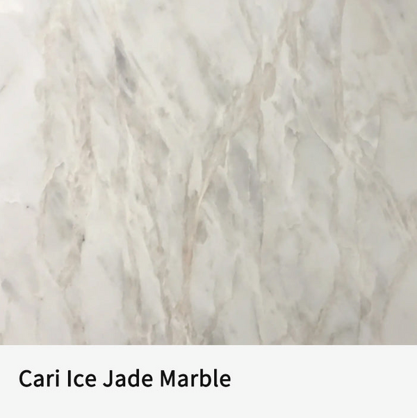 Modern Organic Marble & Slatted Wood Dining Table
