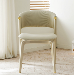 Modern Luxury Microfiber Leather Dining Chair with Stainless Steel Frame