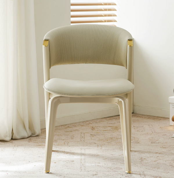 Modern Luxury Microfiber Leather Dining Chair with Stainless Steel Frame