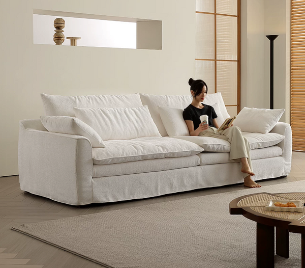 Modern Cloud-Like Chenille Sofa | Down-Filled with Fully Removable Cover