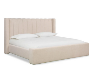 Contemporary Vertical Tufted Shelter Bed with Solid Rubberwood Frame