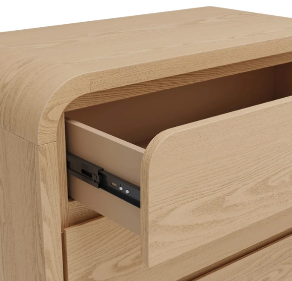 Japandi Minimalist Natural Ash Tall Dresser | Solid Wood Bedroom Chest