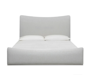 Organic Modern Fabric Platform Bed with Sweeping Headboard