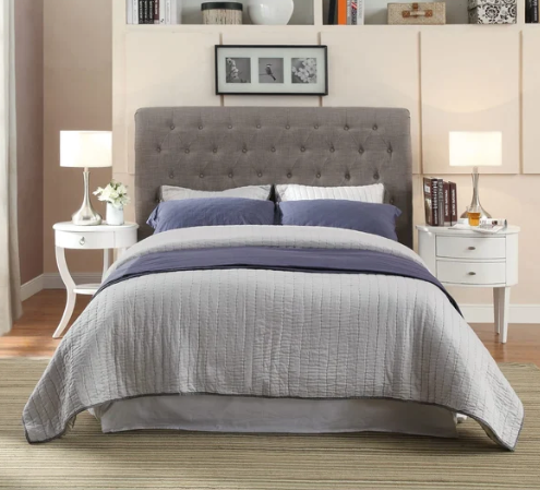 Vintage Rollback Tufted Bed with Hidden Footboard Storage Drawers