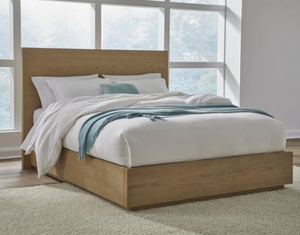 Coastal Modern White Oak Platform Bed with Floating Base