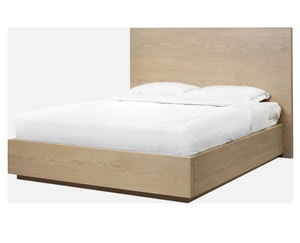 Coastal Modern White Oak Platform Bed with Floating Base