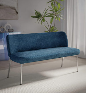 Contemporary Upholstered High-Back Bench | Ergonomic Chenille Loveseat