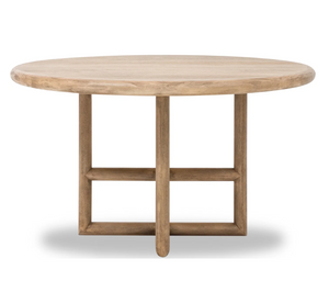 Rustic Minimalist Round Kitchen Table | Open Base Wood Dining Table