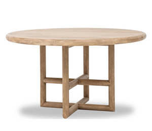 Rustic Minimalist Round Kitchen Table | Open Base Wood Dining Table