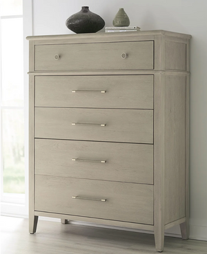Camden 5-Drawer Cerused Oak Wood Chest | Fully Assembled Tall Dresser