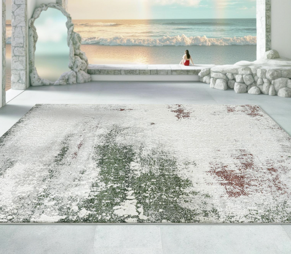 Vintage Painted Pottery Modern Area Rug | Super Soft Polypropylene Blend