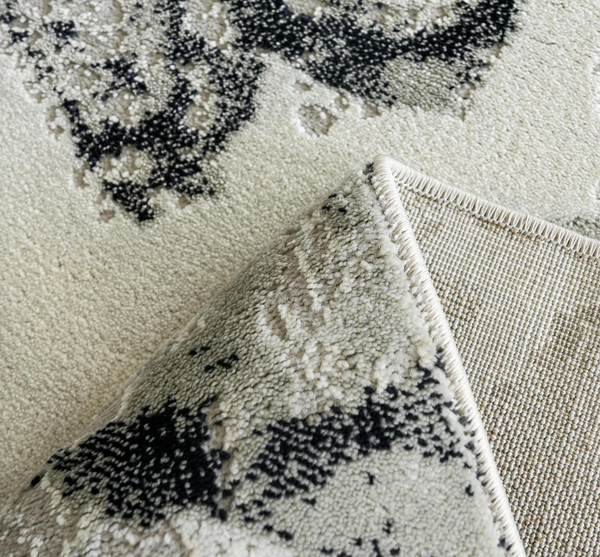 Timeless Abstract Distressed Area Rug | High-Low Textured Vintage Modern Carpet