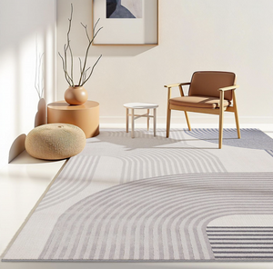 Chris Modern Abstract Line Art Area Rug | High-Low Textured Geometric Carpet