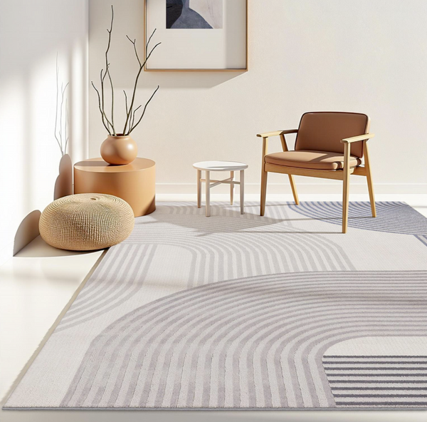 Chris Modern Abstract Line Art Area Rug | High-Low Textured Geometric Carpet