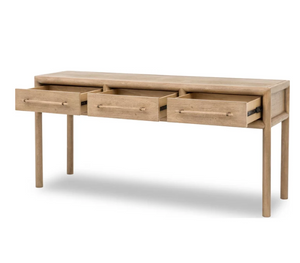 Dorsey 66" Acacia Wood 3-Drawer Console Table | Fully Assembled