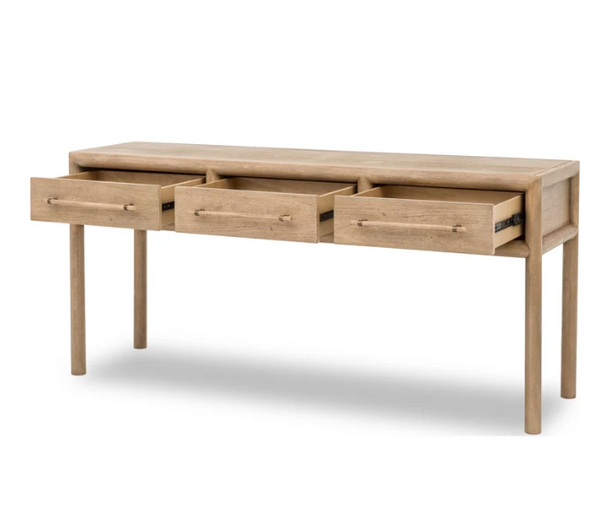 Dorsey 66" Acacia Wood 3-Drawer Console Table | Fully Assembled