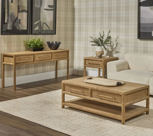 Dorsey 66" Acacia Wood 3-Drawer Console Table | Fully Assembled
