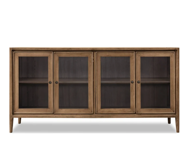 Carlisle 68" Mango Wood 4-Door Glass Sideboard | Fully Assembled Buffet Cabinet