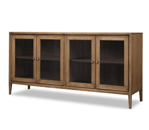 Carlisle 68" Mango Wood 4-Door Glass Sideboard | Fully Assembled Buffet Cabinet