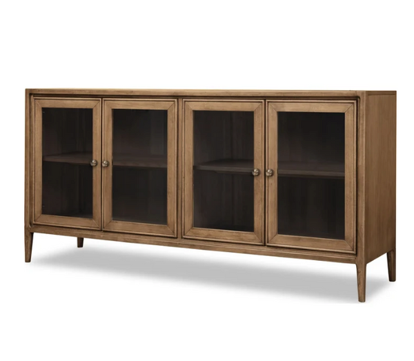 Carlisle 68" Mango Wood 4-Door Glass Sideboard | Fully Assembled Buffet Cabinet
