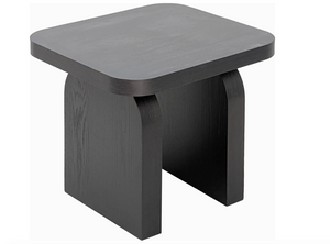 Minimalist Jet Black Arch Accent Table | Fully Assembled Solid Wood Side Table