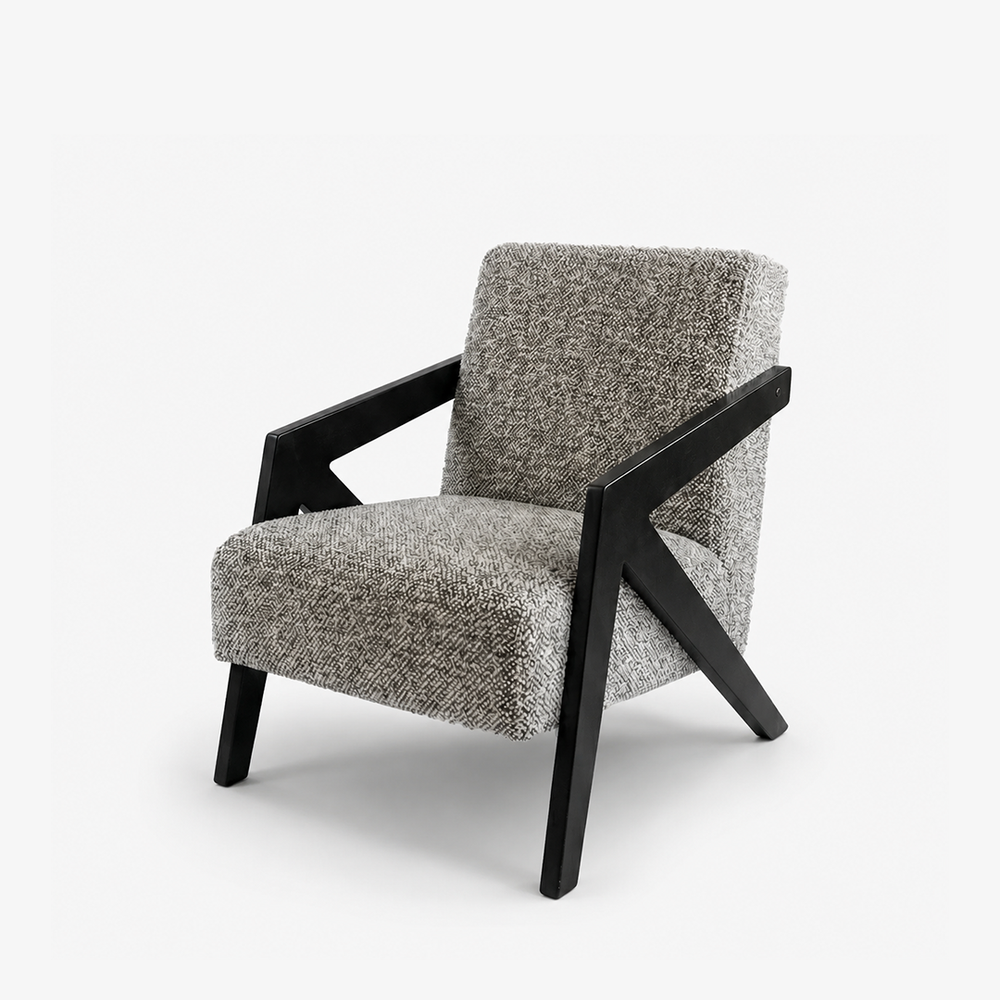 Solid Wood Armrest Lounge Chair