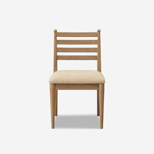 Modern Farmhouse Wooden Dining Chair, Slat Back Upholstered Side Chair for Various Interior Styles