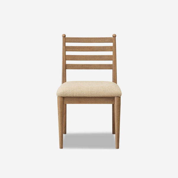 Modern Farmhouse Wooden Dining Chair, Slat Back Upholstered Side Chair for Various Interior Styles