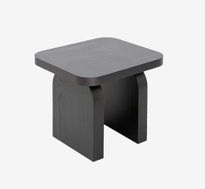 Minimalist Jet Black Arch Accent Table | Fully Assembled Solid Wood Side Table