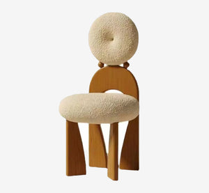Modern Sculptural Bouclé Accent Chair