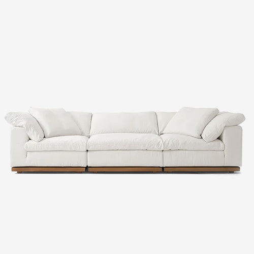 Fluffy Wood Frame Sectional Sofa