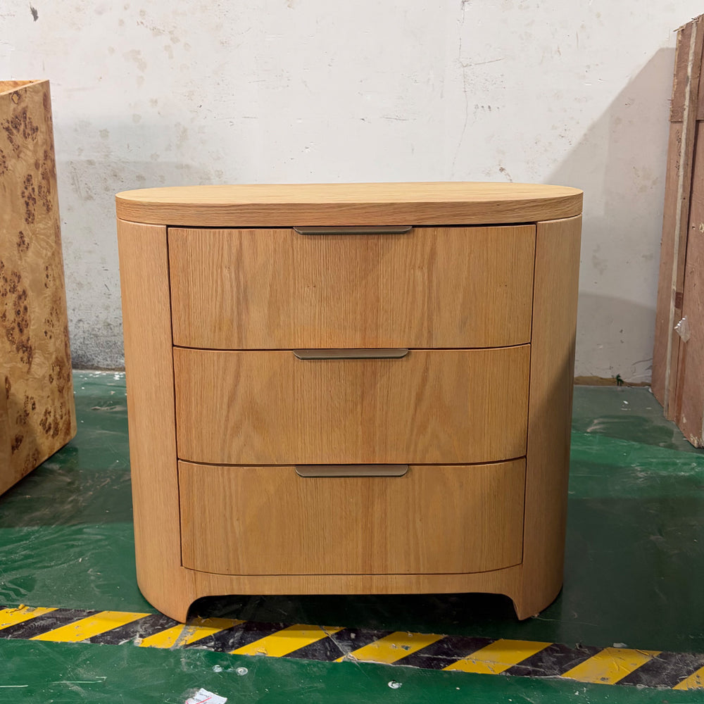 Solid Wood 3-drawer Nightstand