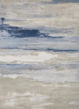 Pastel Blue & Beige Area Rug