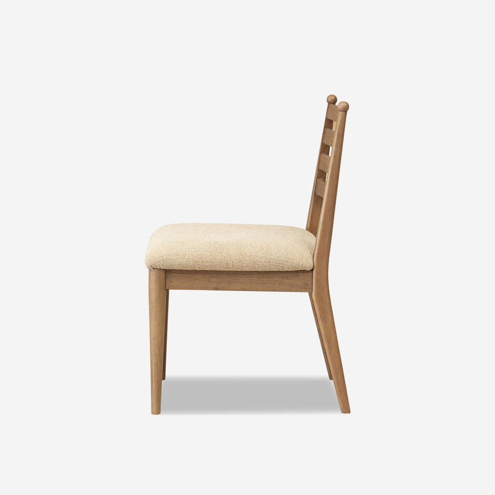 Modern Farmhouse Wooden Dining Chair, Slat Back Upholstered Side Chair for Various Interior Styles