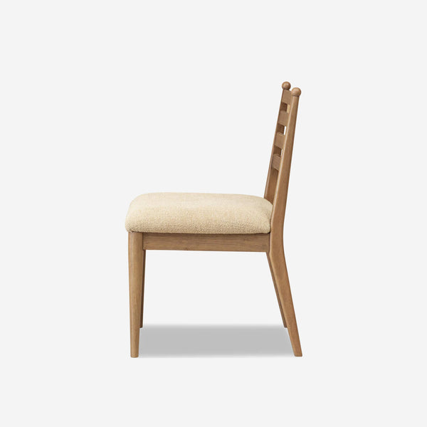 Modern Farmhouse Wooden Dining Chair, Slat Back Upholstered Side Chair for Various Interior Styles