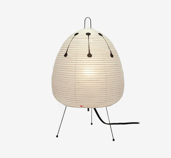 Japandi Rice Paper Lantern Table Lamp with Metal Tripod Base