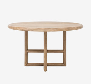 Rustic Minimalist Round Kitchen Table | Open Base Wood Dining Table