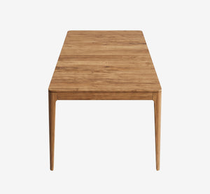 Minimalist Scandinavian Wood Dining Table - Rectangular Oak Finish Table with Tapered Legs - Modern Japandi Kitchen Furniture for 4-6 People