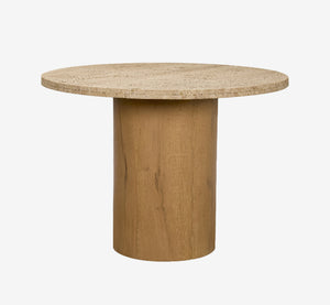 Siena Round Pedestal Dining Table | Travertine | Seats 4