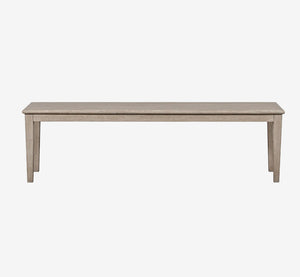 Rustic Transitional Wooden Bench - Driftwood Grey Finish Seating for Dining Room and Hallway